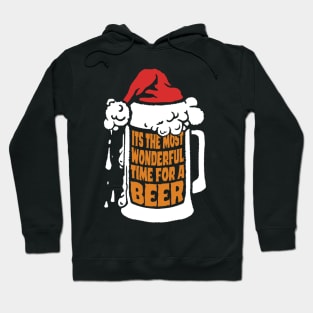 its the most wonderful time for a beer, funny christmas beer drinking Hoodie